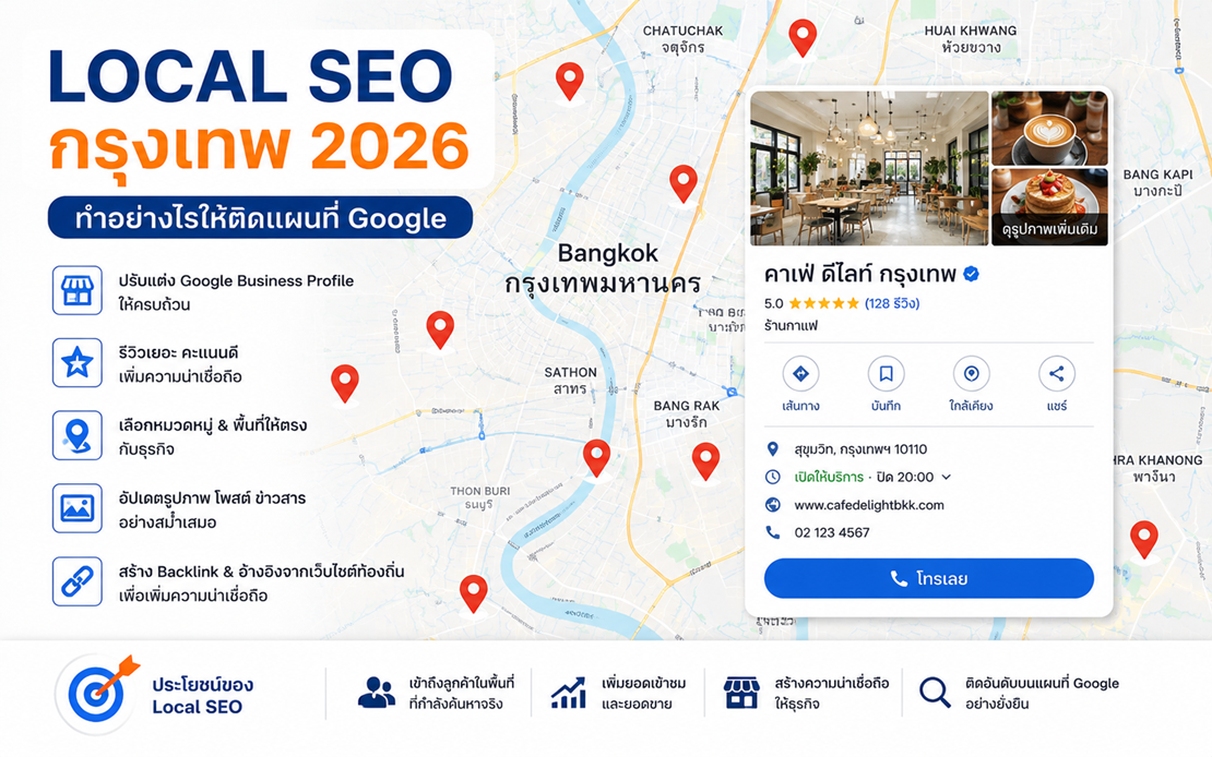 Local SEO กรุงเทพ 2026 ทำอย่างไรให้ติดแผนที่ Google